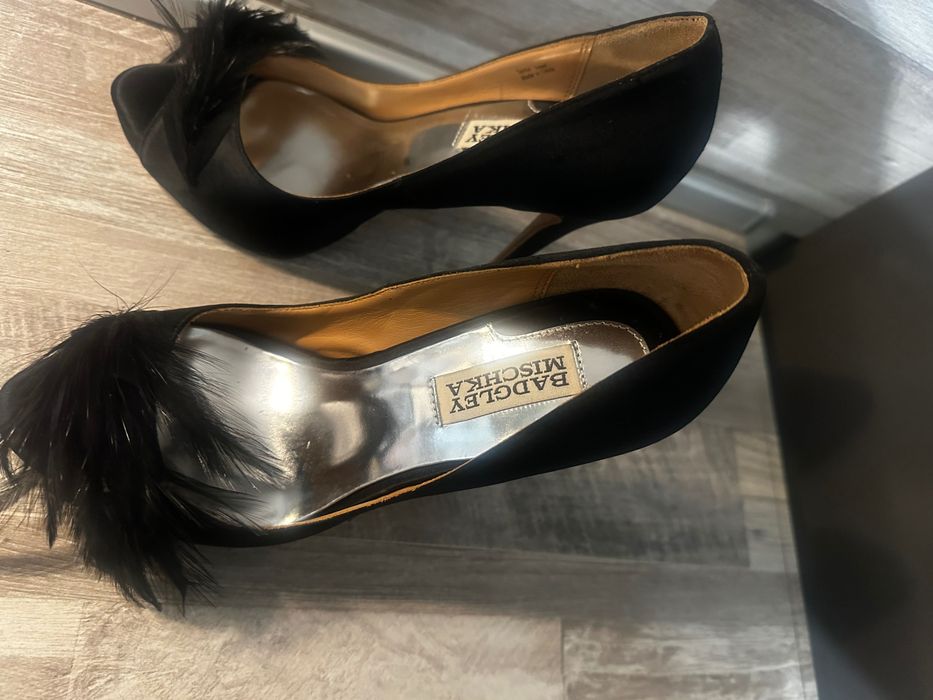 badgley mishka дизайнерски сатенени обувки на висок ток