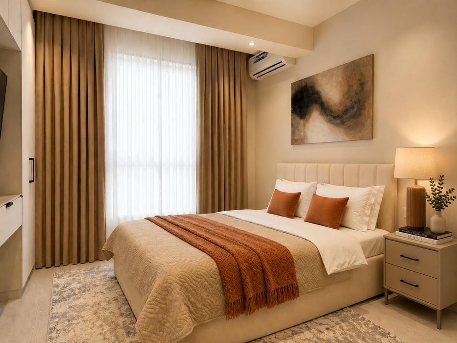 Luxury Beige Studio | Modera Tower View Посуточно