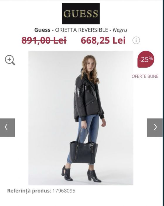geaca iarna cu 2 fete Guess marimea XS300