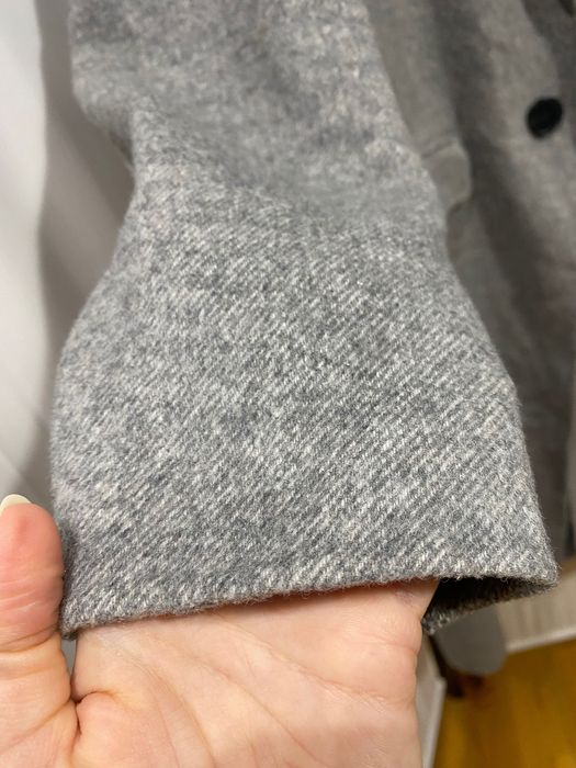 Свободно вълнено палто Zara в светлосиво