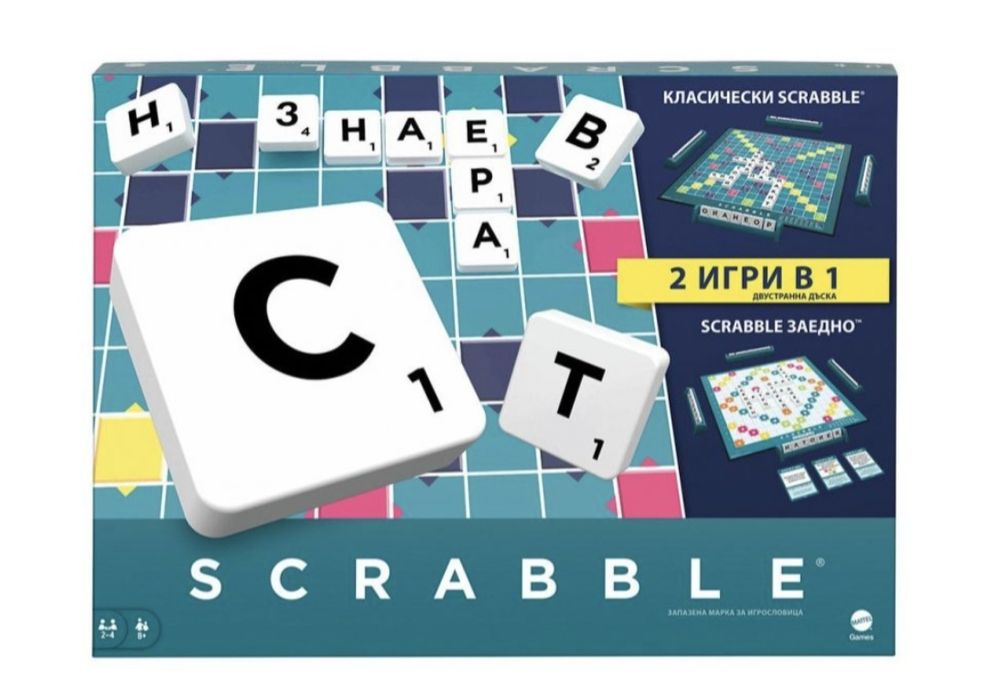 Настолна игра Скрабъл 2 в 1 - Семейна