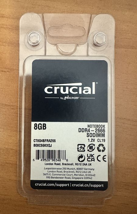 Crucial DDR4 2666 SODIMM 8GB