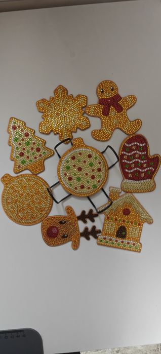 Set 8 suporturi cani/pahare Craciun