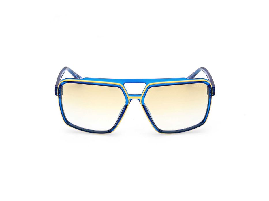 GUESS – Мъжки слънчеви очила "AVIATOR BLUE & YELLOW" нови с кутия