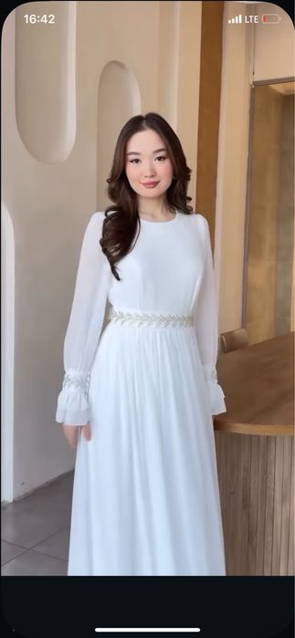 Белое платье 48 размер