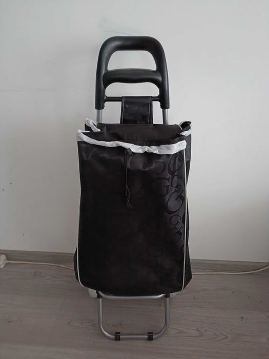 Пазарска количка, Текстил, 94/34/20см, Черна