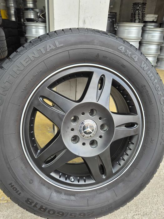 4 ROTI Jante + Anvelope M+S - 265/60/18 - 5x130 - OEM Mercedes G-Class W463 - Continental 2024 + Senzori Presiune OEM