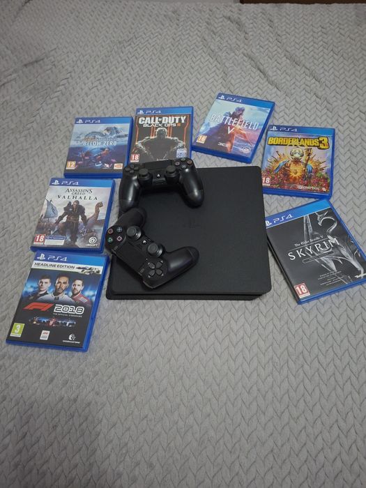 Ps4 slim 1 TB cu 2 controllere si jocuri