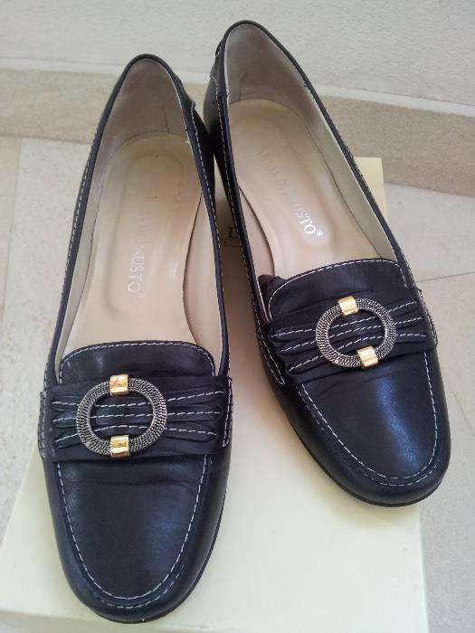 Pantofi piele bleu-marine Moda di Fausto