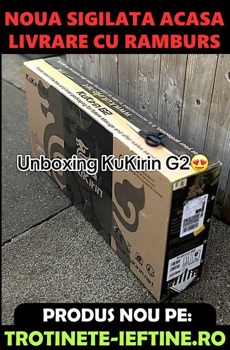 Trotineta KuKirin G2 2026, aripa fata noua, suspensie fata-spate, motor puternic 800W, livrare rapida