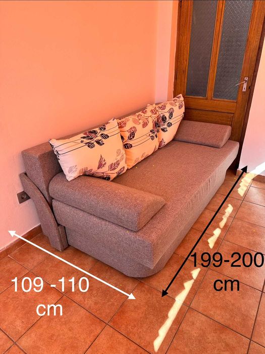 Canapea extensibilă (cu ladă pentru depozitare) 160 cm x 200 cm culoare Gri