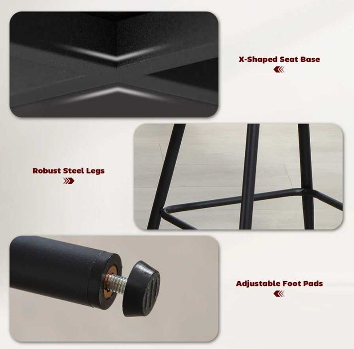 Set 2 scaune din material textil și picioare din oțel