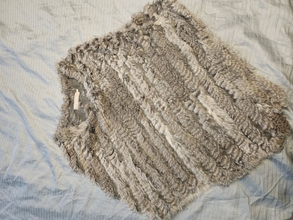 Poncho stefanel, blana iepure,nou