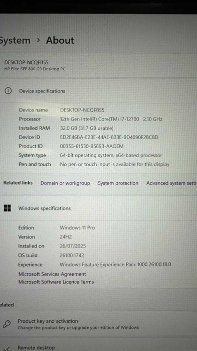HP Elite 800 G9 SFF i7-12700 настолен компютър