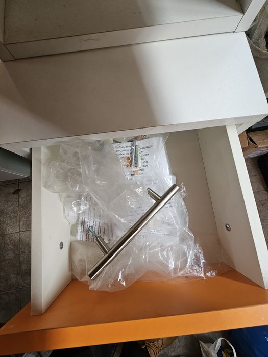 Set 2 Corpuri Baie - Dulap Suspendat + Corp Inferior Portocaliu/Alb