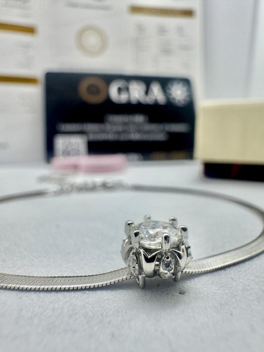 Сребърна гривна с мойсанит (диамант) 0.5 карата