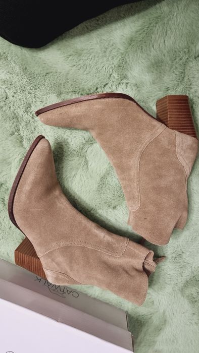 Ghete Zara crem kaki piele intoarsa