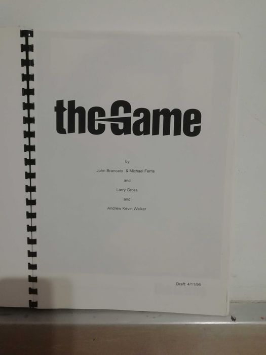 Сценарий The Game (PolyGram Film International) - колекционерско