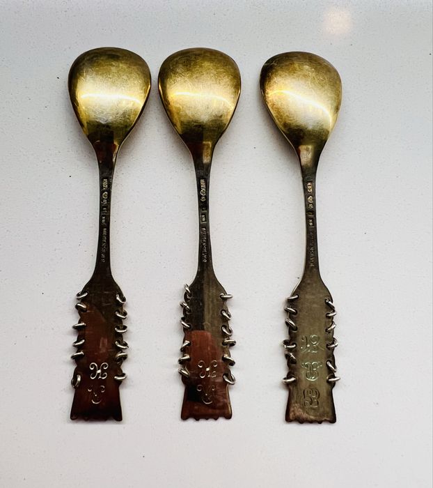 Set de lingurite scandinave din argint