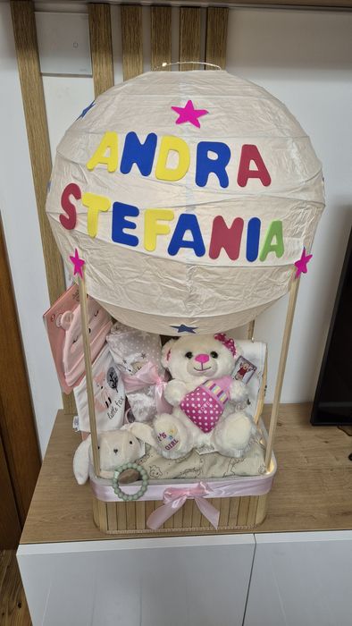 Cadou bebe,bun venit pe lume! Lampa in forma de balon cu aer cald