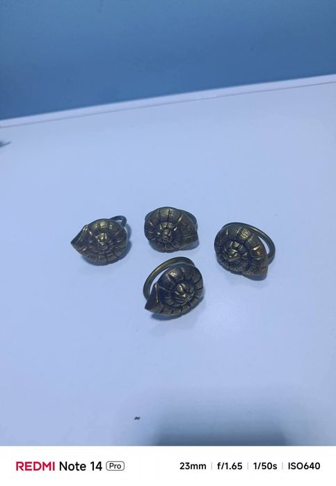 Винтидж месингови спирални пръстени за салфетки