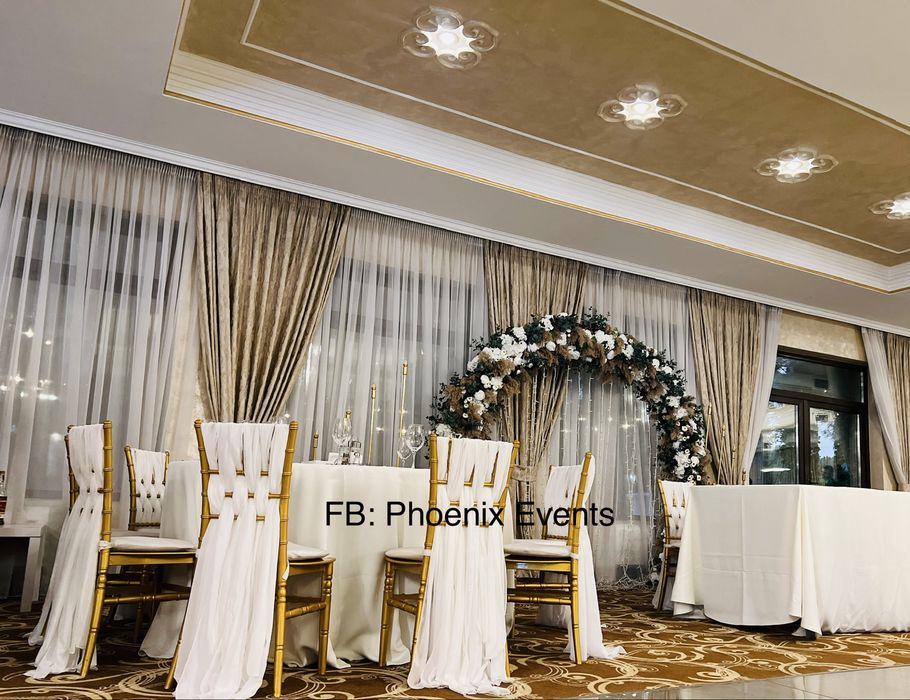 Esarfe scaune Chiavary funde servete opis nunta botez cununie decor