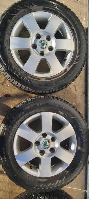 Jante aliaj Skoda Octavia 2  + anvelope iarnă Nokian