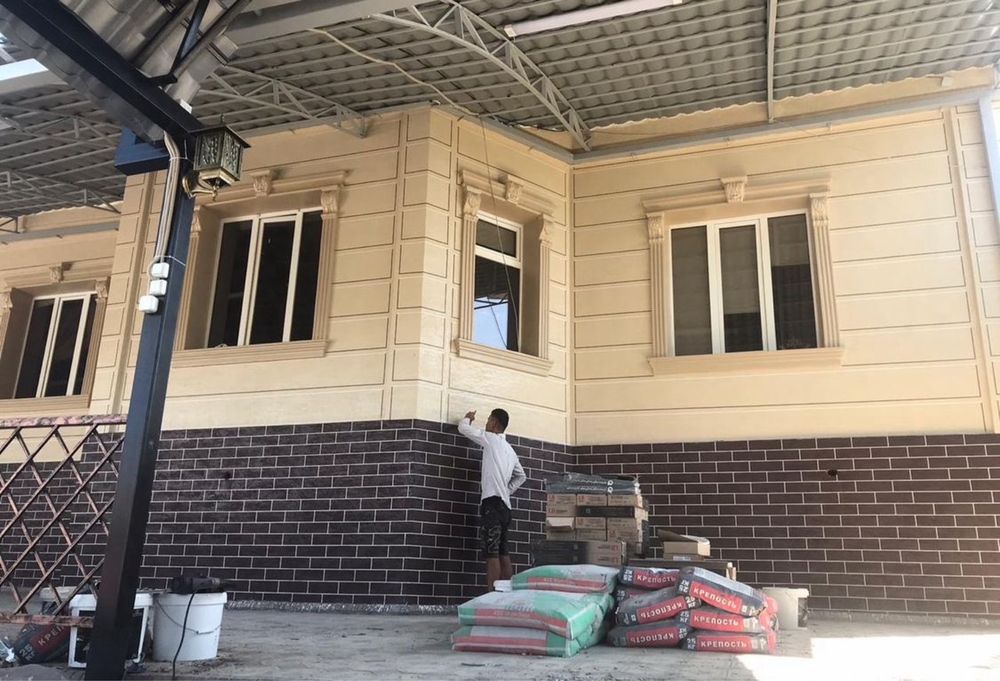 Жидкий травертин. Наружные работы