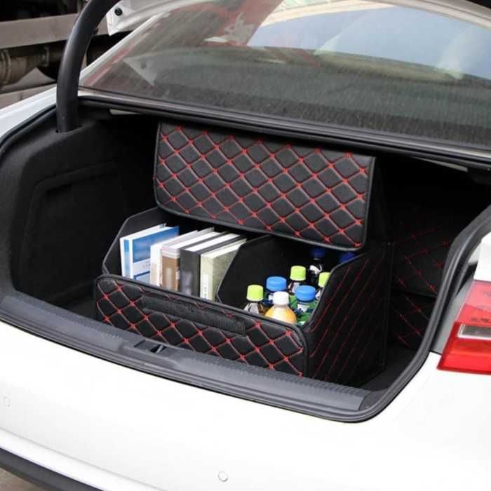 LUX кожен органайзер Automat, Сгъваем, Червен шев, Различни размери