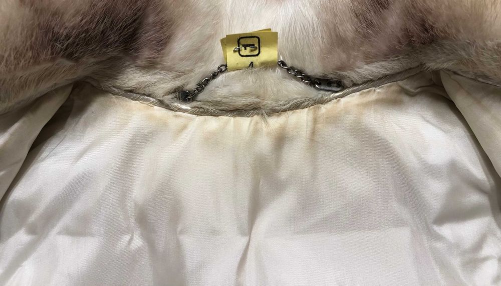 Haina scurta blana naturala nurca femei crem-bej EU(40) Marco Gianoti