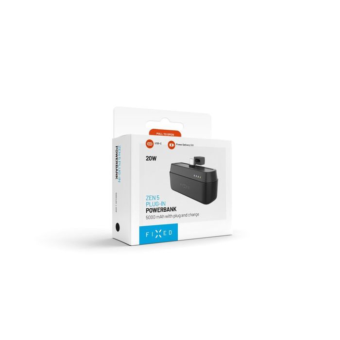Външна преносима батерия FIXED ZEN 5 Plug-in Power Bank 5000 mAh USB-С