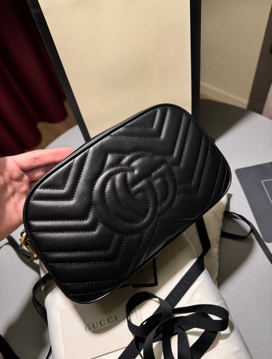 Geanta Gucci originala Black Leather GG Marmont Matelasse noua