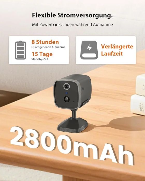 4G LTE Indoor Surveillance Camera with Data SIM Card
