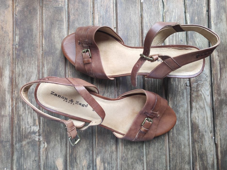Естествена кожа Италиански Сандали с висок ток - Zanon&Zago, номер 40