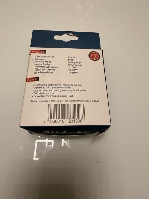 SAMÜTECH SM323 –Смарт димер Zigbee безшумно димиране,измерване енергия