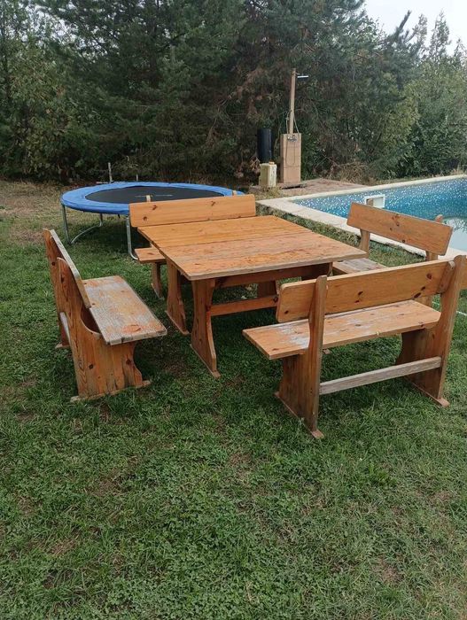 Три комплекта баварска маса с два броя пейки