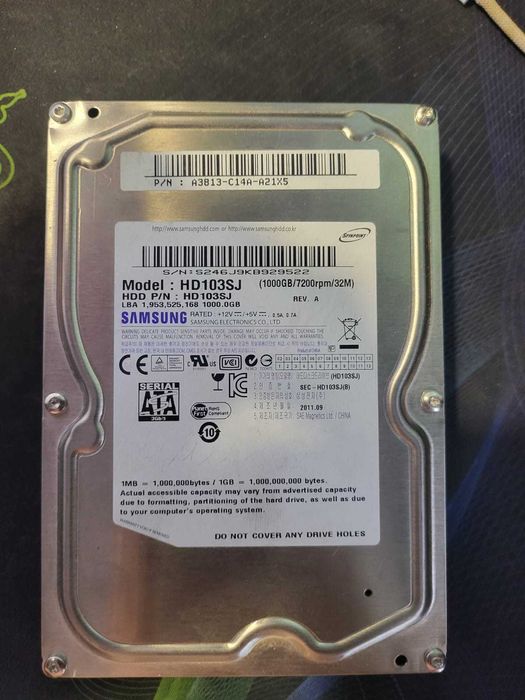 Жесткий диск HDD samsung HD103sj 1000gb
