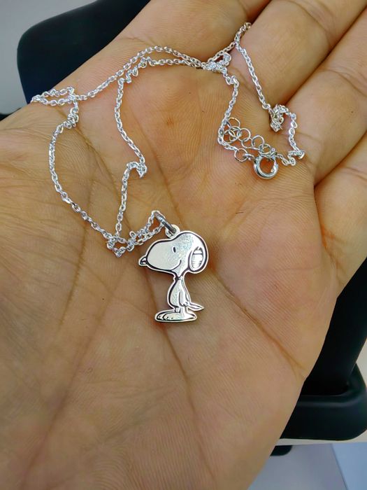 Сребърно детско колие-колие с фигурка на Снупи-колие за детски подарък