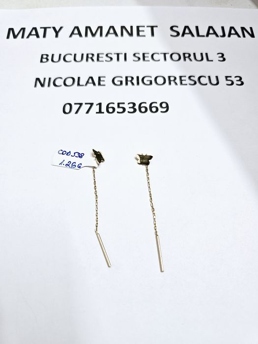 Vand cercei din aur 14 k 1.26 g cod 538