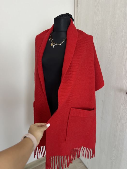 Fular/ Poncho din 100% lana naturala