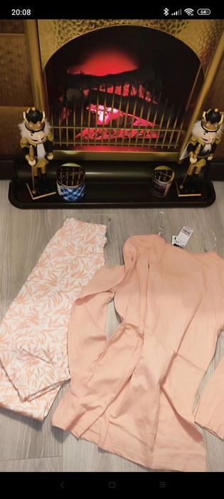 Set pijama, roz pudrat, cu eticheta, 100% bumbac,mărimea 36-38