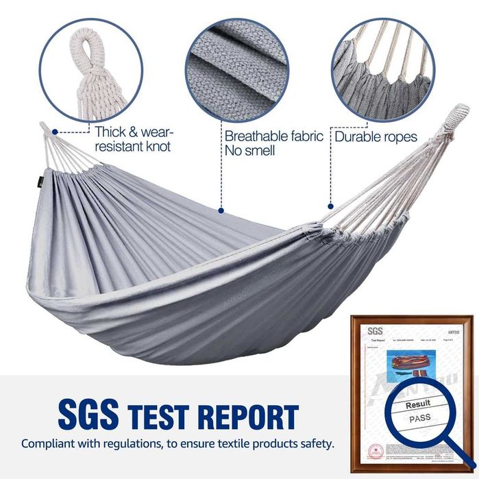 Hamac ANYOO din bumbac confortabil