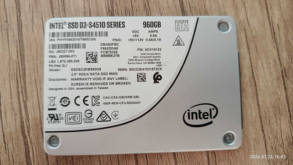 Intel S4510 Series 960Gb SATA