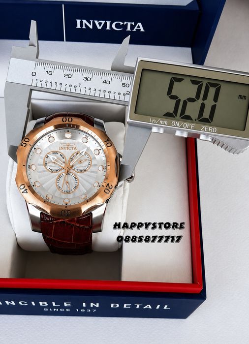 INVICTA Venom Brown leather 52 mm, Инвикта нов мъжки часовник