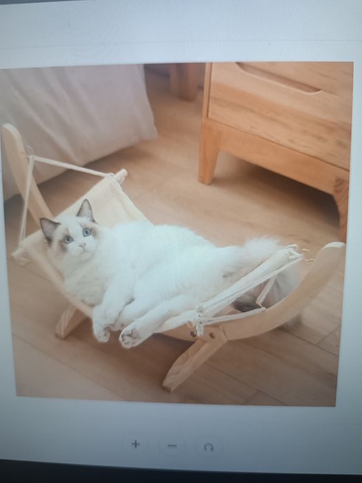 hamac patut pat culcus pentru pisici cu doua fete, din lemn, nou