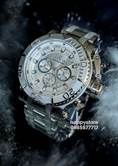 INVICTA Chrono Full metal Silver 52 mm, Инвикта нов ръчен часовник