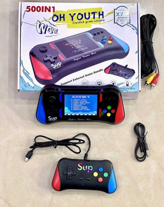 НОВ МОДЕЛ ! Игра SUP 500 игри + джойстик 3.5 инча връзка с телевизор