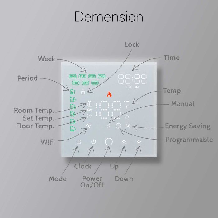 termostat digital Beok TGW003 - WIFI - WPB încalzire boiler electric