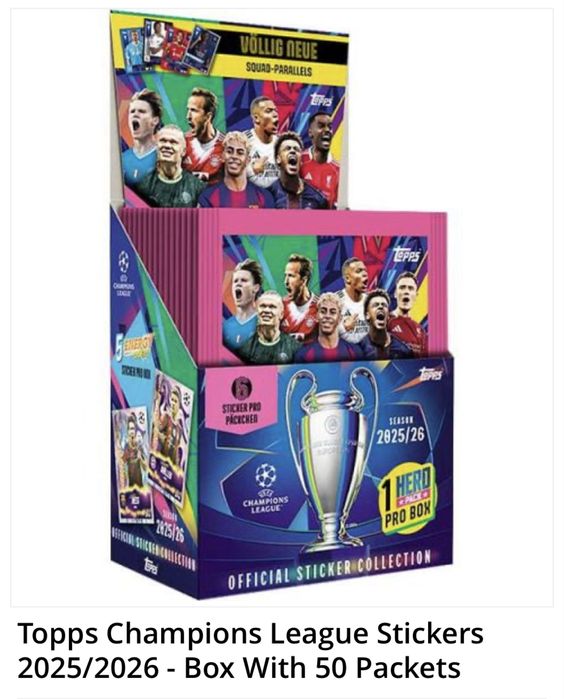 Topps Champions League Stickers 2025/2026 - Box With 50 Packets