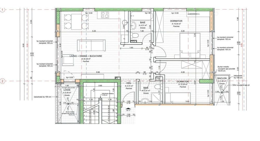 Apartament 3 camere 71 m2 in ansamblu nou Plopilor